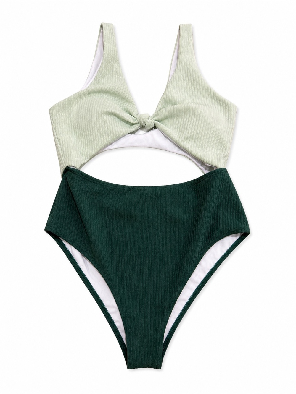 Target Two-Tone Green Knot One-Piece Swimsuit